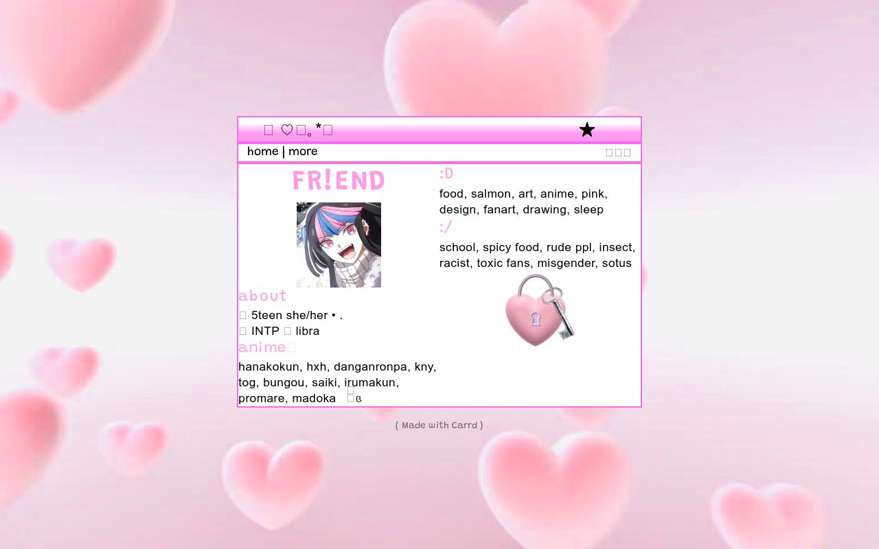 Carrd profile picture for @friendless